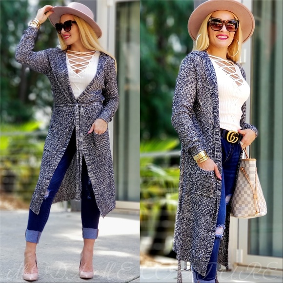 JODY Light Knit Long Cardigan with Pockets - Picture 2 of 4